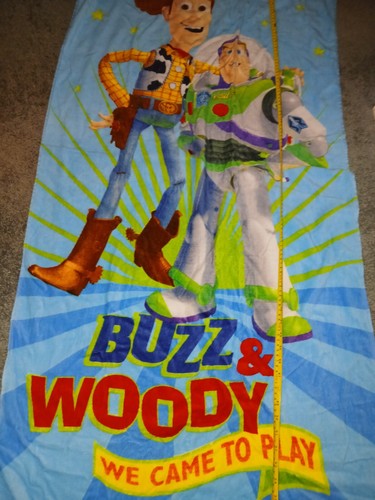 Disney Pixar Toy Story 3 Cotton Beach Bath Towel Buzz Lightyear and Woody - Picture 3 of 10