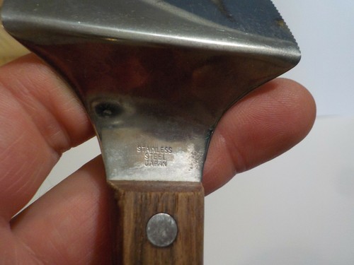 Cortadora de postres de colección con cuña de acero inoxidable con mango de madera Japón - Imagen 4 de 5