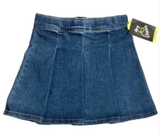 NEW Art Class Girl's Medium Indigo Pleated Denim Skirt Size Small (6/6X)
