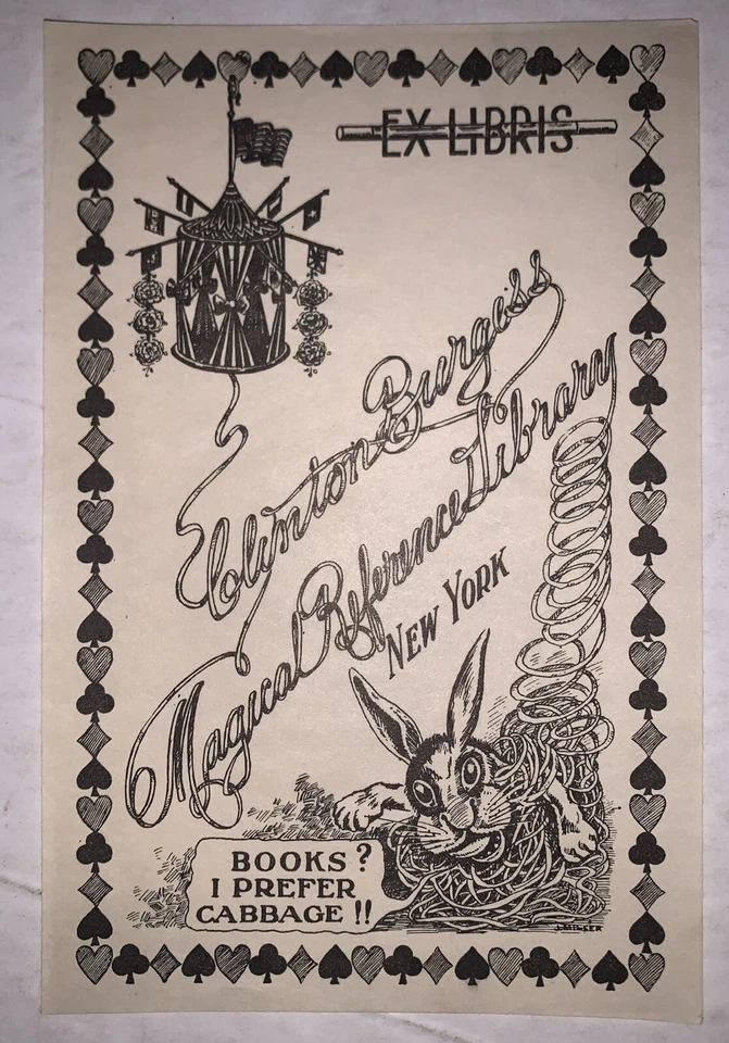 ORIGINAL CLINTON BURGESS BOOKPLATE, EX-LIBRIS, MAGIC COLLECTIBLE, MAGICIAN - Image 2 of 3