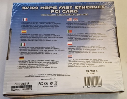 Realtek Fast Ethernet 10/100 Mbps Lan DSL Carte Réseau PCI Connectland CR-FAST-R - Photo 2/2