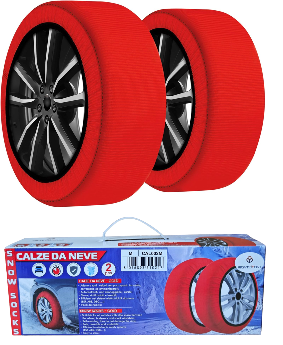 Calze Da Neve Omologate HIGHSA - EN 16662-1 Per Auto, Kit 2 Pezzi Con Guanti, Alternative Alle Catene
