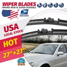 BLACK Front Windshield Wiper Blades Bracketless OEM QUALITY 26"26" Top Quality