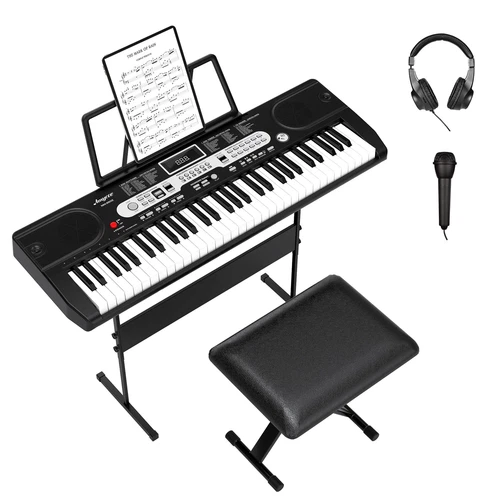 61 Key Portable Electric Piano Keyboard With Headphones and Microphone for Kids 