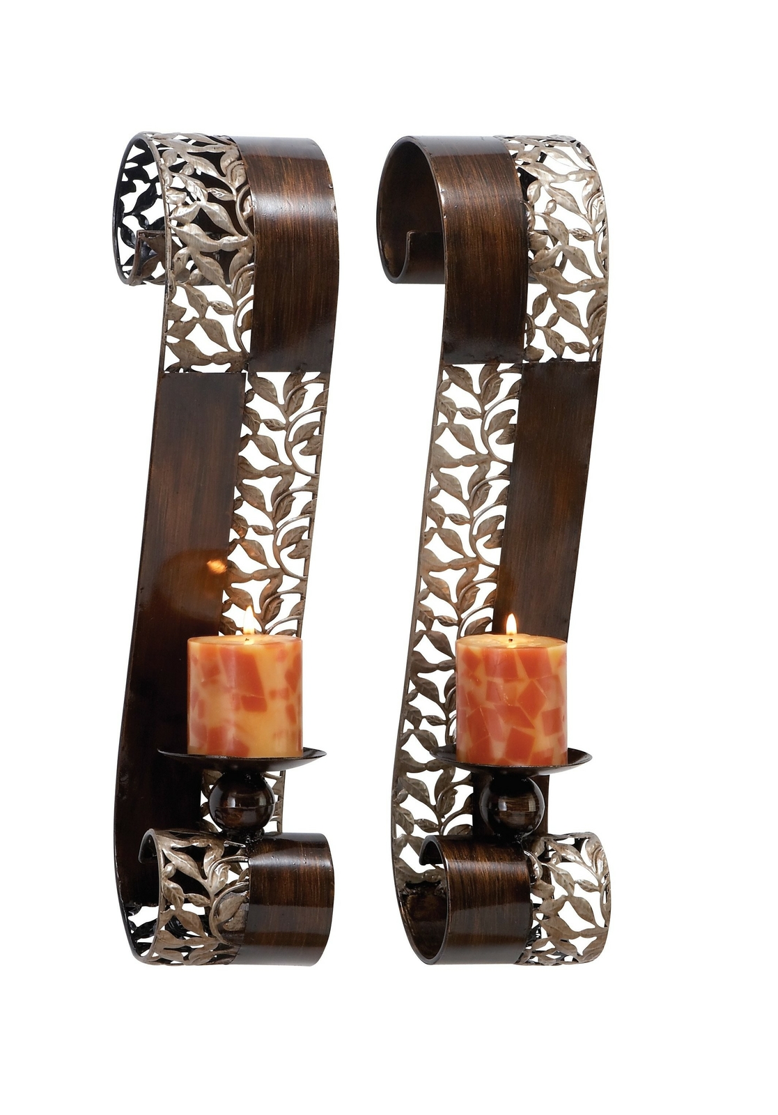 Deco 79 Metal Candle Sconce Set of 2, 21"H x 4"W