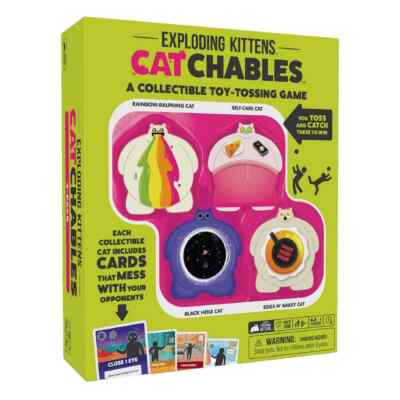 Exploding Kittens Catchables Toy Game Set Of 4 New Rainbow Black Hole Eggs Bakey