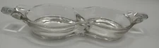 Vintage Clear Glass Divided Candy/Nut/Relish Dish Double Handle  