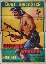 APACHE Italian 4F movie poster 55x79 BURT LANCASTER ROBERT ALDRICH WESTERN R65