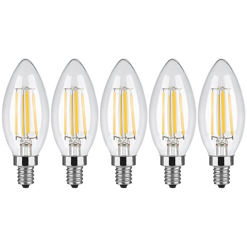 5pcs 2W 4W 6W LED COB Candelabra Bulb E12 Candle Light Lamp Bullet Flame Bulb - Picture 3 of 6
