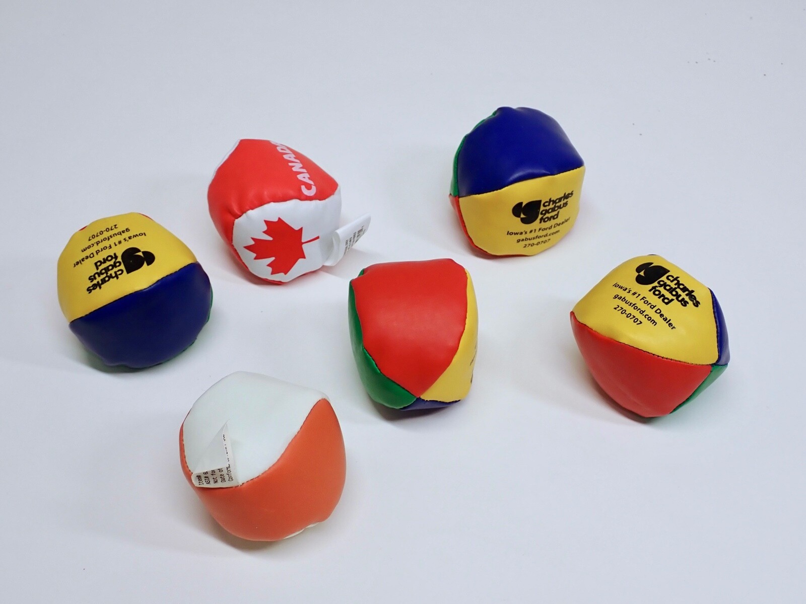 Hacky Sack Lot of 6 Multicolor Canada Promotional Bean Kick Balls