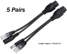 PoE Injector PoE Splitter Kit DC12V POE 5PCS Adapter Cable Standard Network