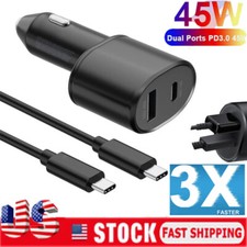 Original Super Fast Car Charger 45W Adapter For Samsung iPhone Android Phone