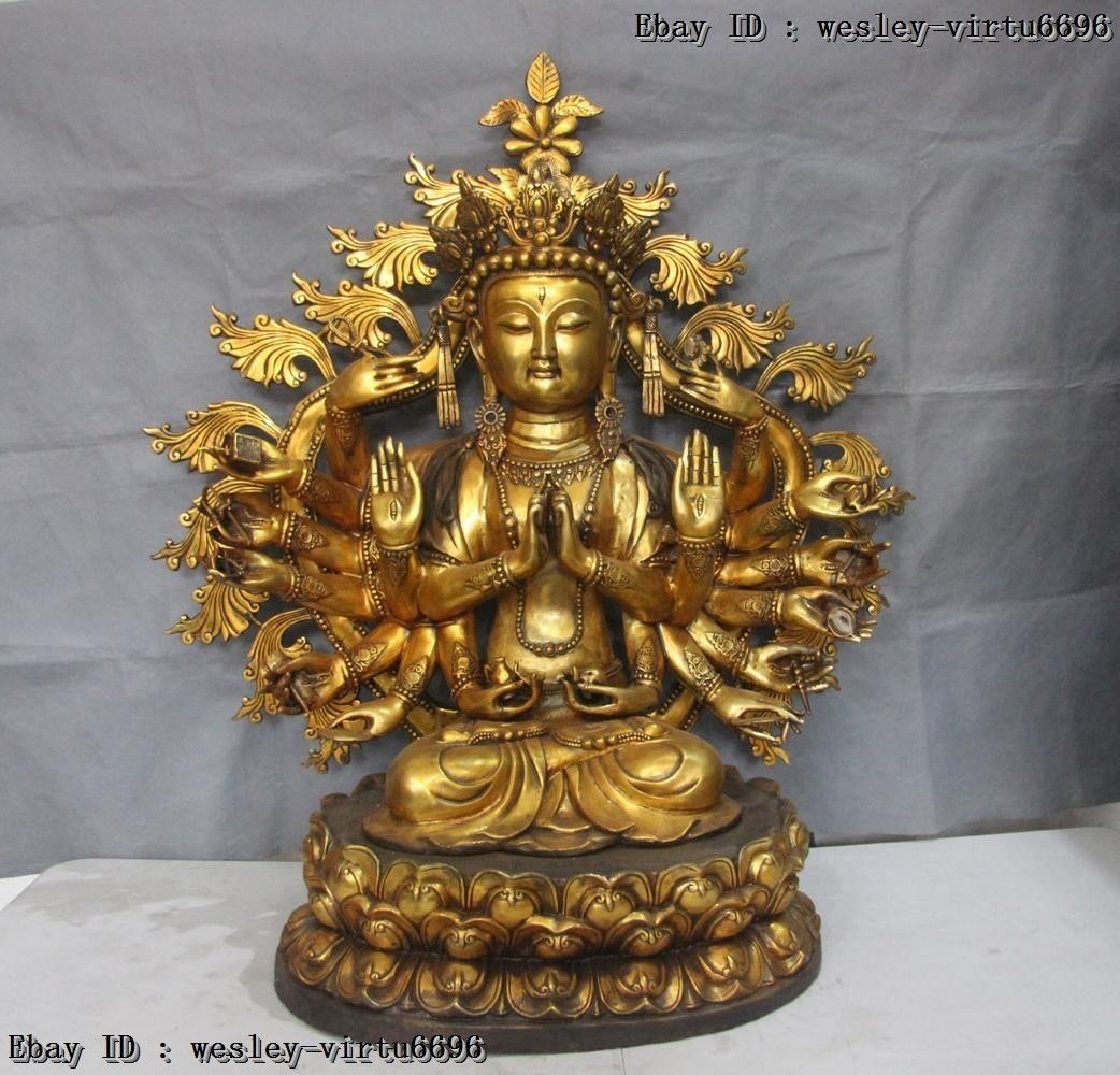 34 inch Copper Brass Kwan-yin Dorje Tsundi Maha Cundi Bodhisattva