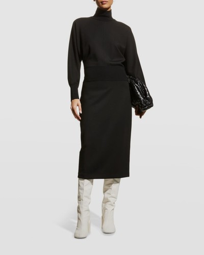 $345 Theory Women's Black Double Knit Turtleneck Dress Petite Size P - 第 1/3 張圖片