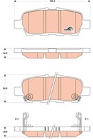 TRW GDB3508 Bremsbelagsatz, Scheibenbremse For Infiniti Infiniti (Dfac) Nissan