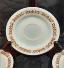 Vintage Pyrex Corning Tableware Saucers Copper Filigree Milk Glass Set of 4