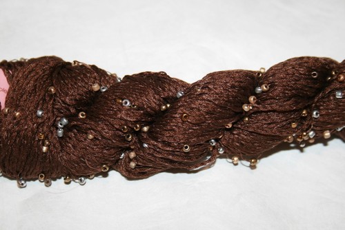 Louisa Harding Mulberry Silk Hand Beaded Yarn Color 11 Brown - Picture 5 of 7