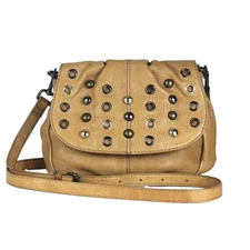 American Leather Crossbody Bag Tan Studded Boho Leather Bag