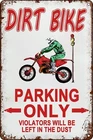 Vintage Metal Signs Dirt Bike Parking Only Tin Sign Dirt Bike Accessories For Bo