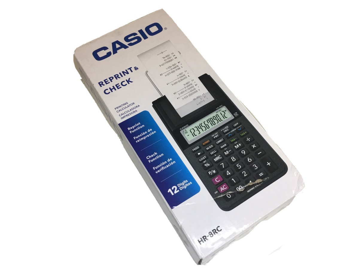CASIO HR-8RC-BK Reprint Check Printing Calculator New