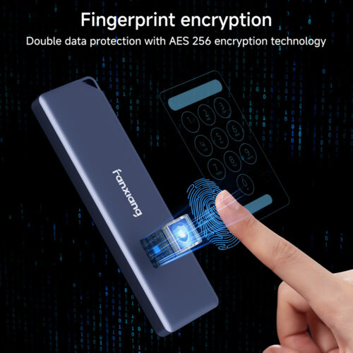 Fingerprint External SSD 1TB 1070MB/s USB 3.2 Gen 2 Portable Solid State Drive - Picture 2 of 11