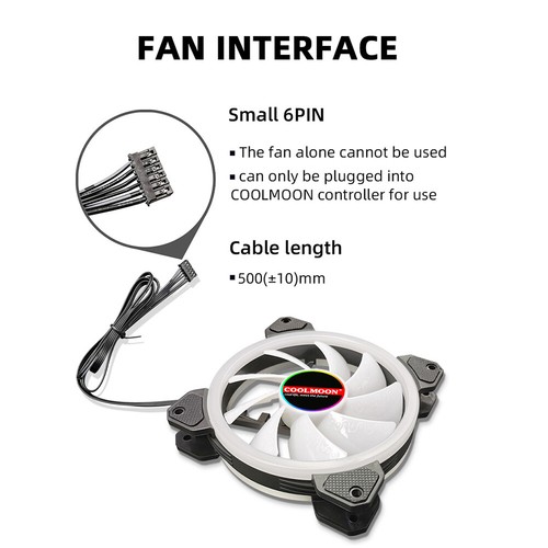 12cm RGB Small 6 Pin Quiet Desktop PC Case Cooling Fan (1 Fan) - Bild 8 von 11