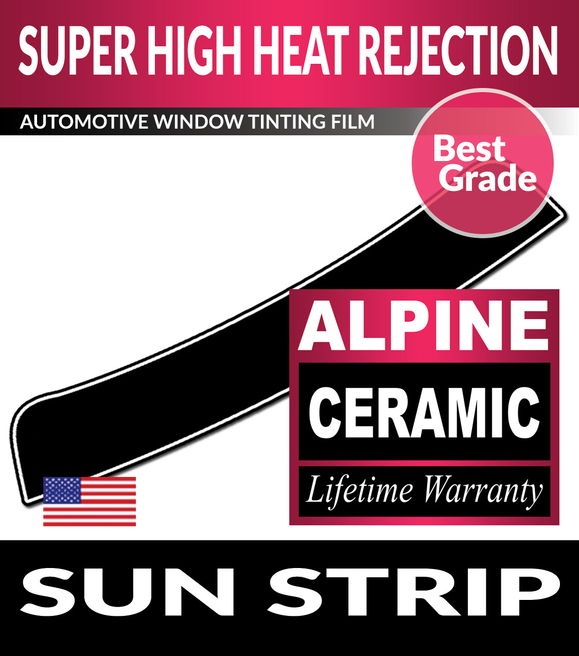 ALPINE PRECUT SUN STRIP WINDOW TINTING TINT FILM FOR DODGE RAM 3500 QUAD 06-09