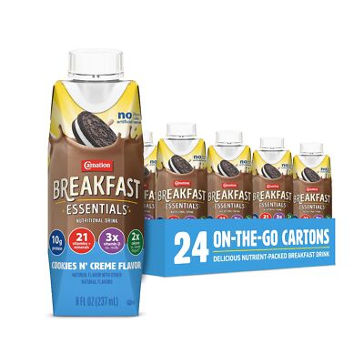Carnation Breakfast Essentials Complete Nutritional Drink Cookies N Crème Fla...