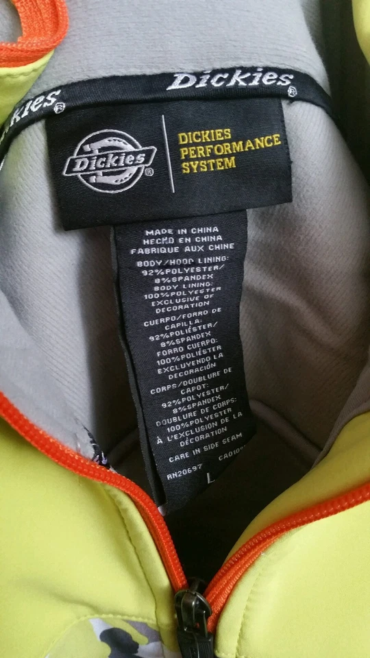 Dickies Performance Softshell w/ Hood Jacket Women's Sz L Wind&Water Proof NWT - Image 3 of 4