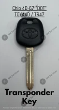 NEW! OEM Toyota Transponder Chip 4D67 (DOT) Ignition Car Key Replacement TOY44D
