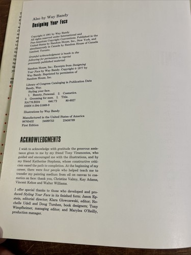 Styling Your Face by Way Bandy 1981 HCDJ 1ST EDITION 1st Print **Read** - Picture 8 of 13