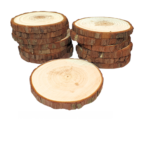Wood Slices for Crafts Wood Coaster Plinth Round Wooden Crafting Discs 10cm - Picture 2 of 10