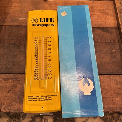 Vtg REMINGTON Advertising Thermometer Sign Suburban Life Newspapers W/box