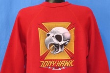 vtg 80s TONY HAWK POWELL PERALTA SKATE SKATEBOARD RAGLAN DISTRESSED SWEATSHIRT L