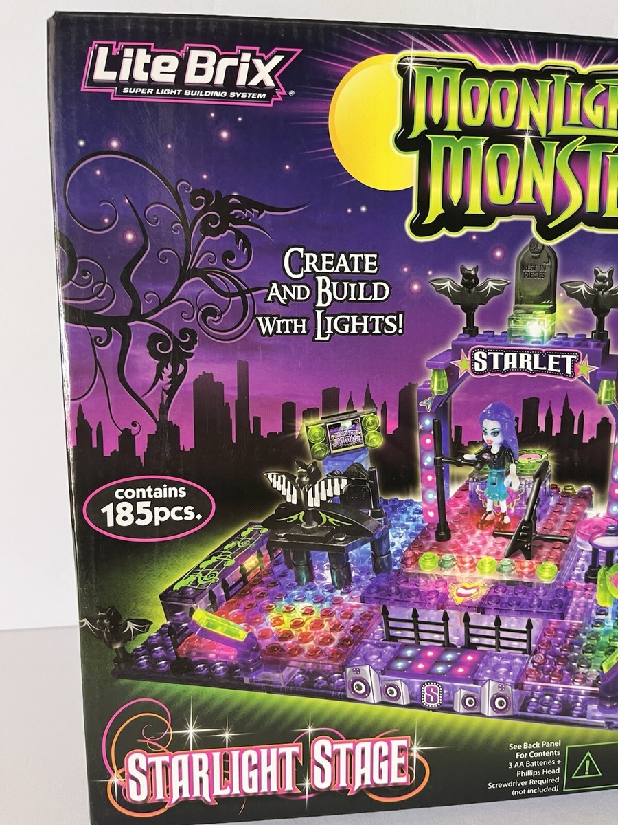 New Cra-Z Art Lite Brix Moonlight Monsters Starlet Stage Set