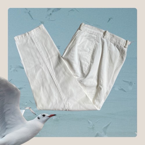 Vintage 80s Esprit Sport Womens Ivory Pants Cotton Solid High Rise 5/6