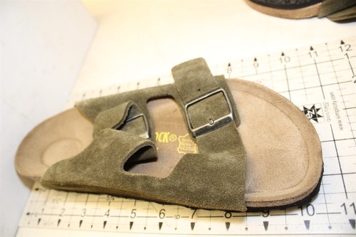 Birkenstock Germany Made Arizona Womens 8 39 Olive Suede Slides Sandals Shoes - Picture 24 of 24