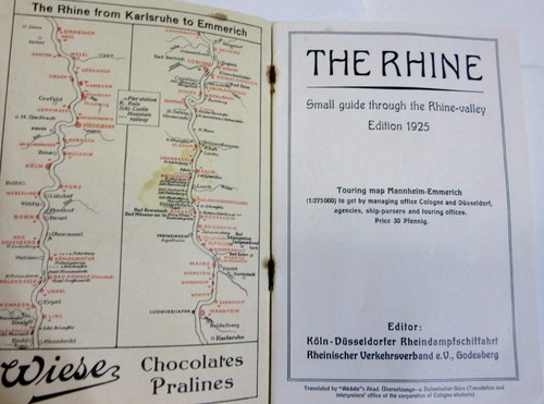 1925 Deutsches DER RHEIN KREUZFAHRT Führer Buch mit FAHRPLAN, viele Infos 72 Seiten - Bild 6 von 8
