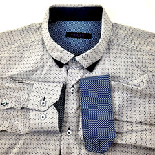 Inpore Designer Dress Men's Shirt Sz XL 43-44 Long Sleeve Button Under Contrast