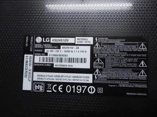 PLACA DE ALIMENTACIÓN EAX66923201 (1.4) LGP49LIU-16CH1 DE 49"" LG 49UH610V LED TV - Imagen 5 de 6