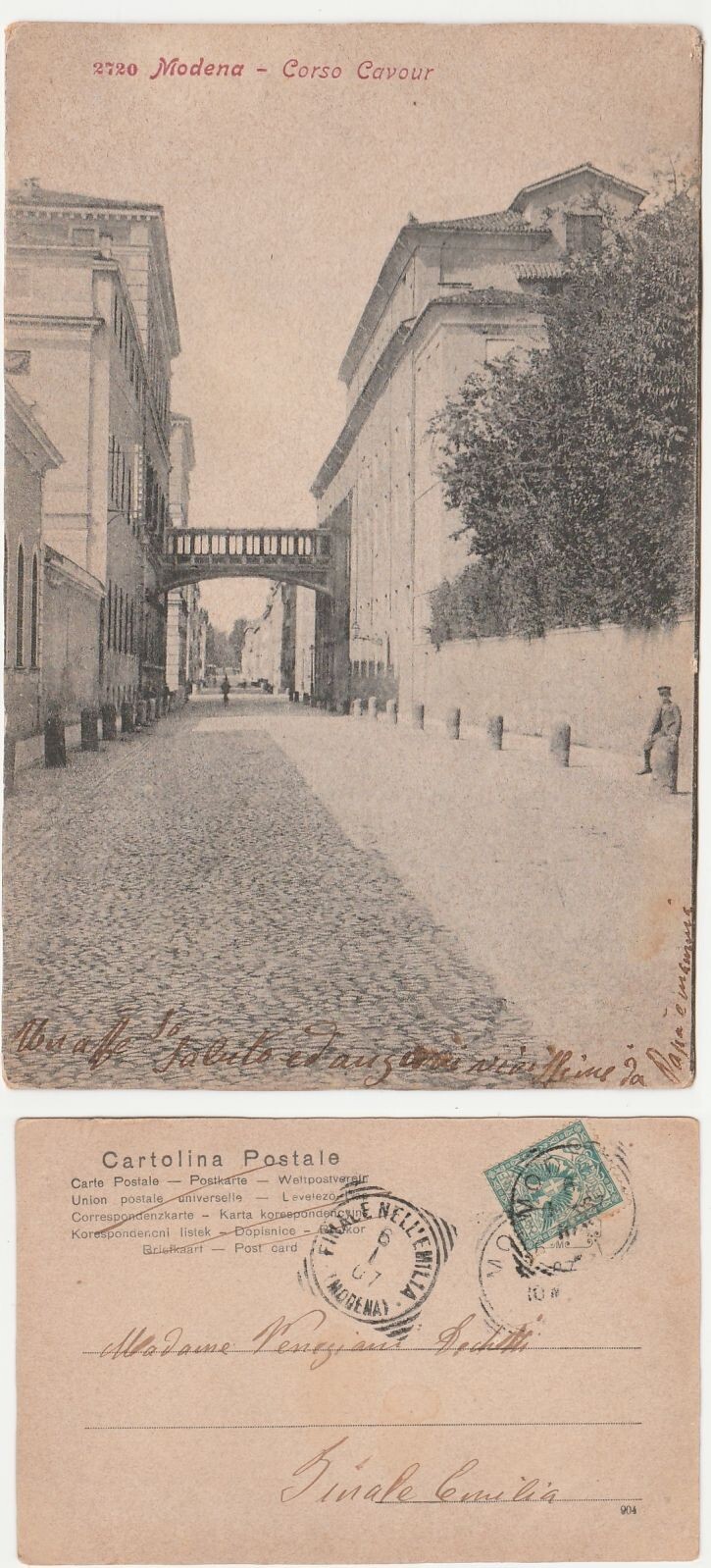 MODENA - CORSO CAVOUR - VIAGG. 1907 -29027-