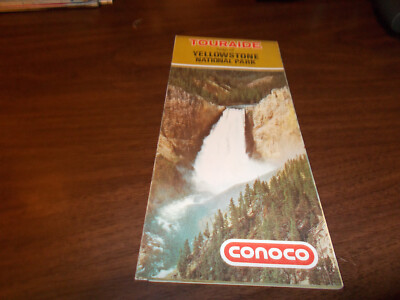 1971 Conoco Yellowstone National Park Vintage Road Map
