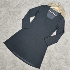 Horny Toad Shift Dress Tencel Gray Long Sleeves Knee Lenght V-Neck Size M