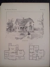 Victorian Design Architecture Shingled Country House Plan Historic 1885 #214