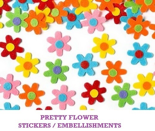 Pegatinas de flores de fieltro para hacer tarjetas adornos de fieltro niños verano arte artesanal paquete 20 - Imagen 4 de 6