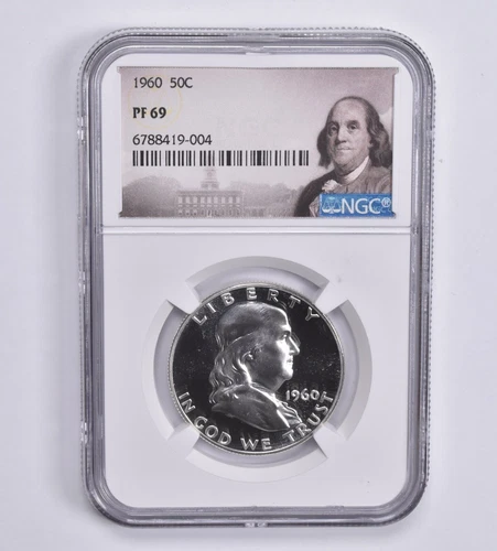 PF69 1960 Proof Franklin Half Dollar NGC Graded - White Coin Spot Free PR