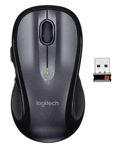 Authentic Logitech M510 Wireless Laser Mouse Dark Grey With USB Receiver Battery - Picture 2 of 4