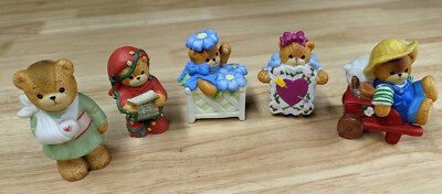 Vintage Enesco Lucy Riggs Bears - Lot of 5 1985-1994 Teddy Bear Figurines