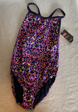 TYR Durafast Llite Sz L 34 DiamondFit Carnivale Womens One-Piece Swimsuit NEW