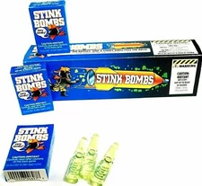 1 CASE OF GLASS STINKY STINK BOMBS 36 TOTAL - WHOLESALE